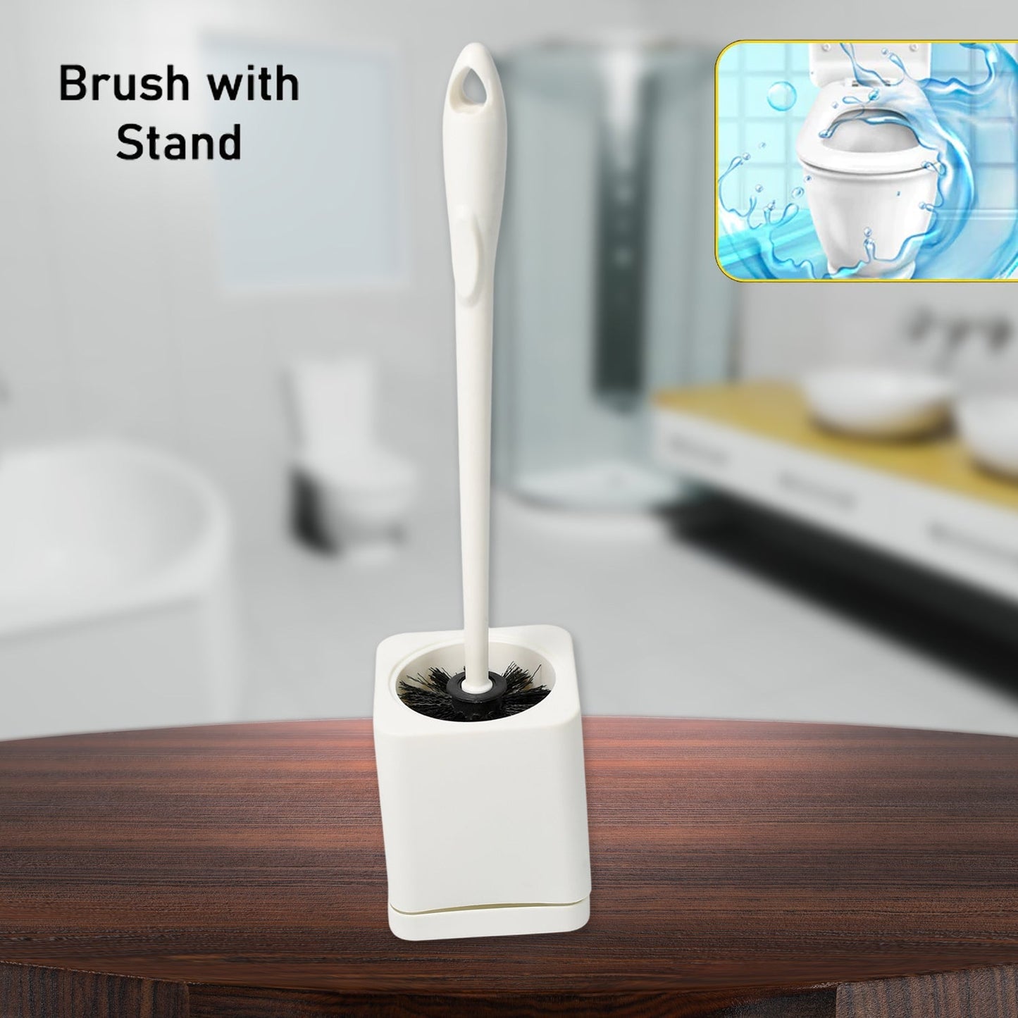 Toilet brush with long handle