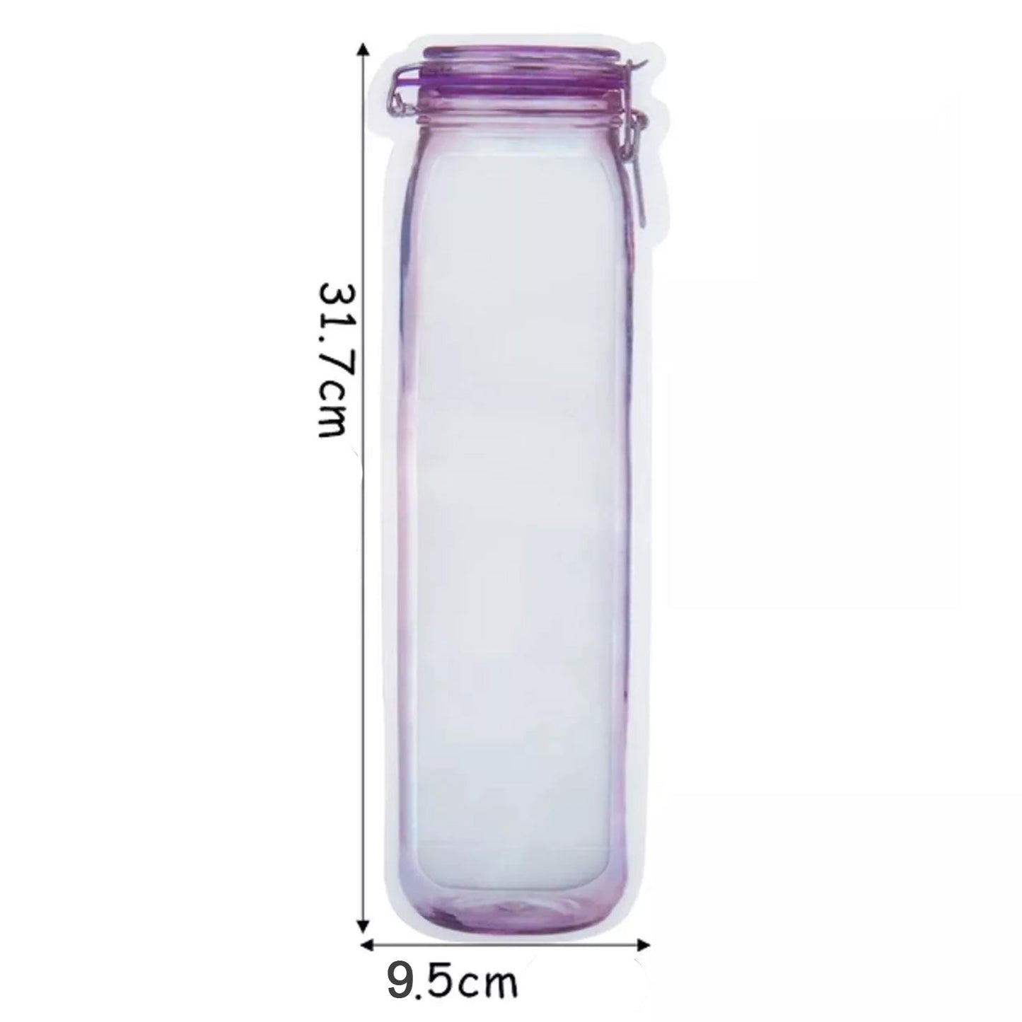 Food Storage Bag Bottles Shape Ziplock Bags Reusable (1 Pc / 500 ML)