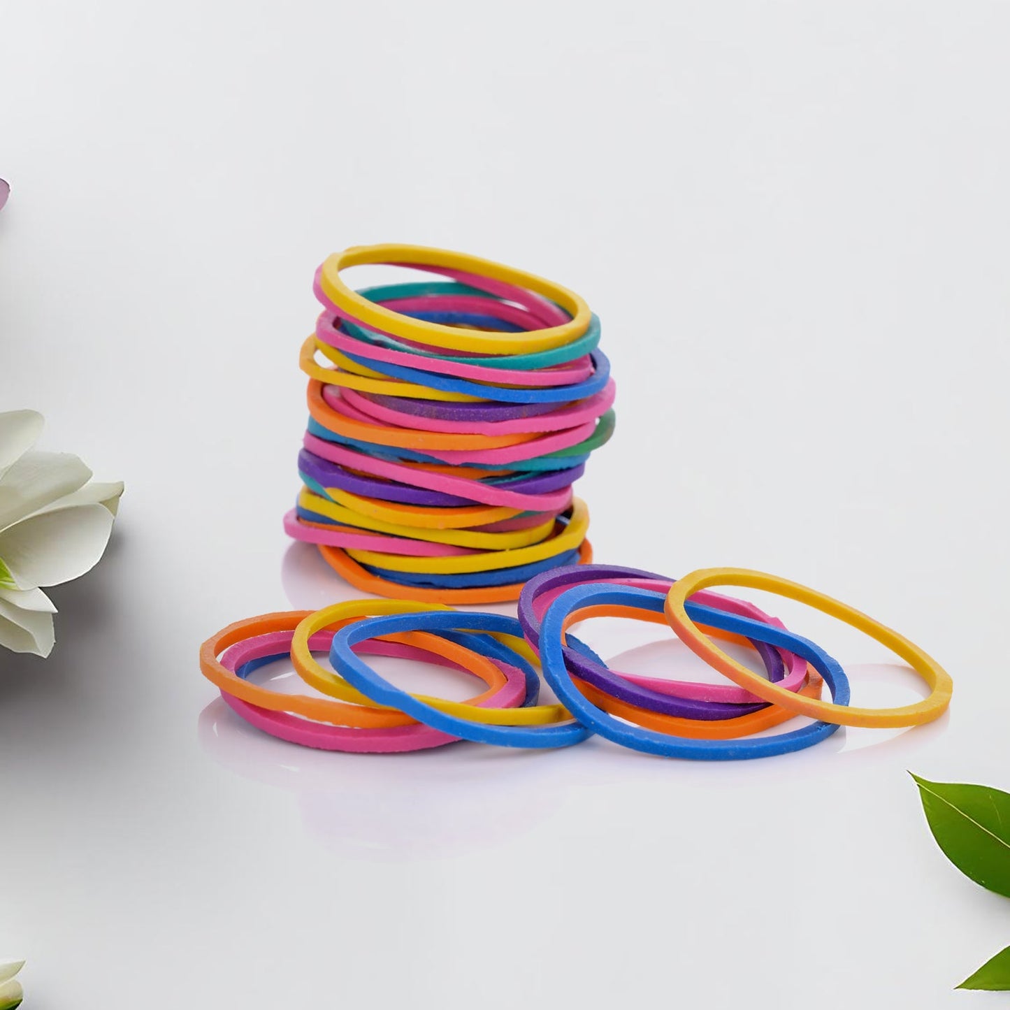 Multicolor elastic bands for office, kitchen, and school