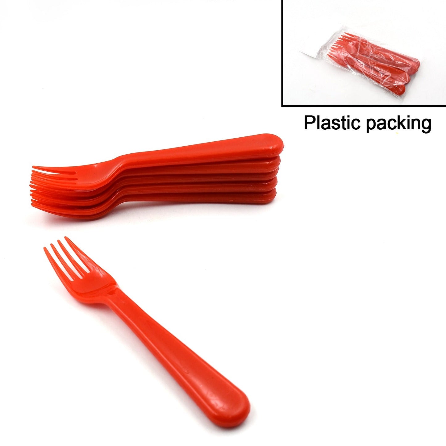 6-piece plastic fork and spoon set.