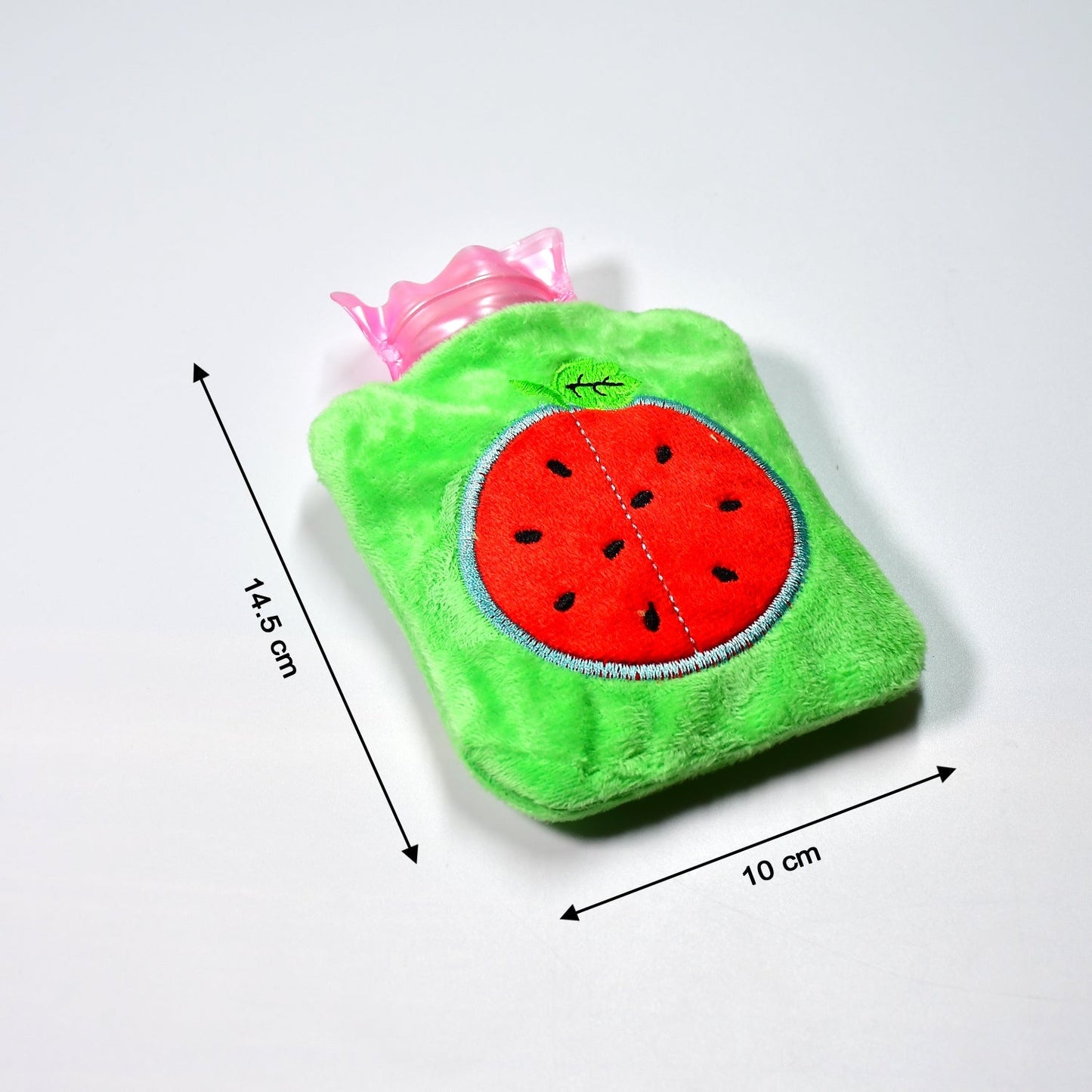 Watermelon small Hot Water Bag with Cover for Pain Relief, Neck, Shoulder Pain and Hand, Feet Warmer, Menstrual Cramps.