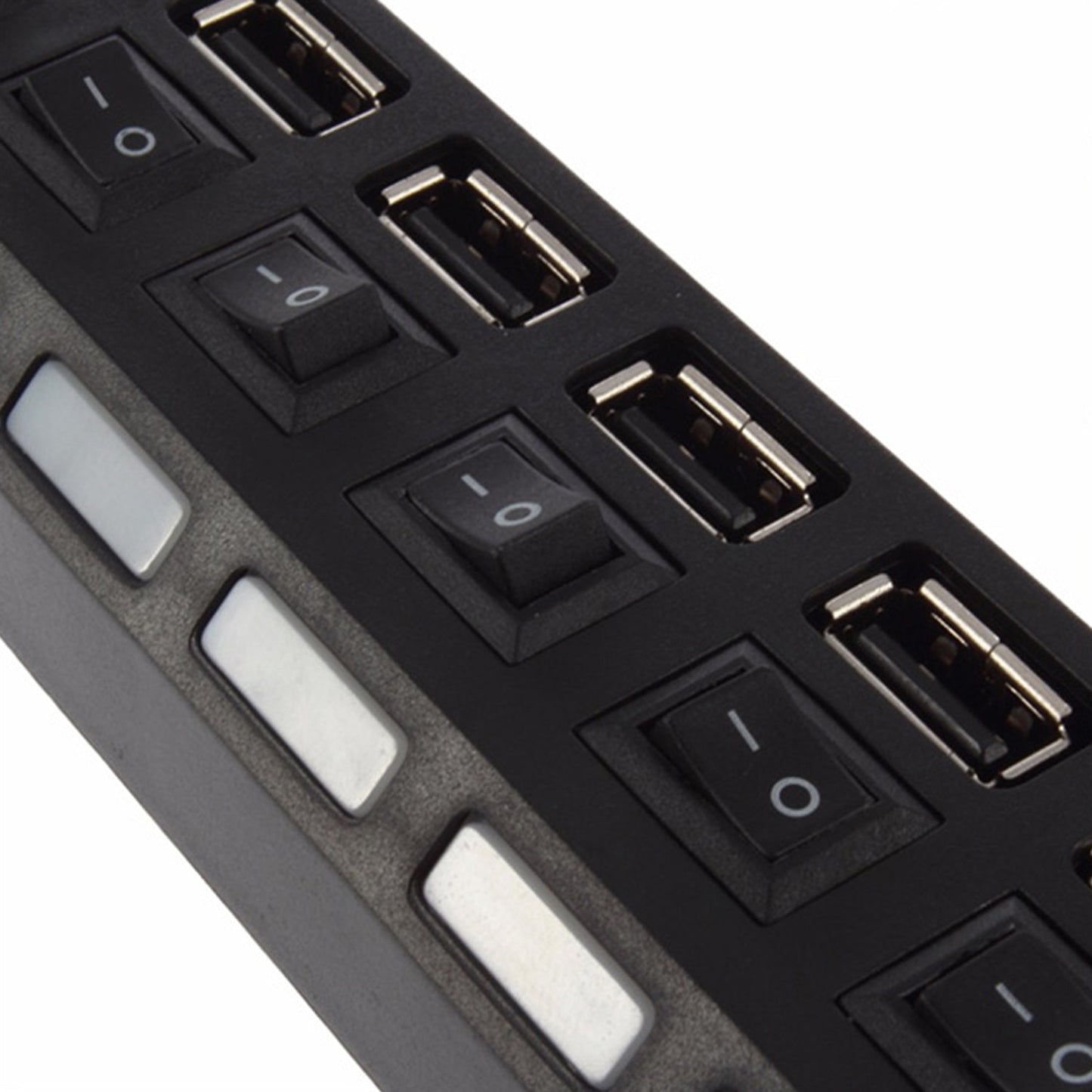 USB splitter with LED indicators and individual switches