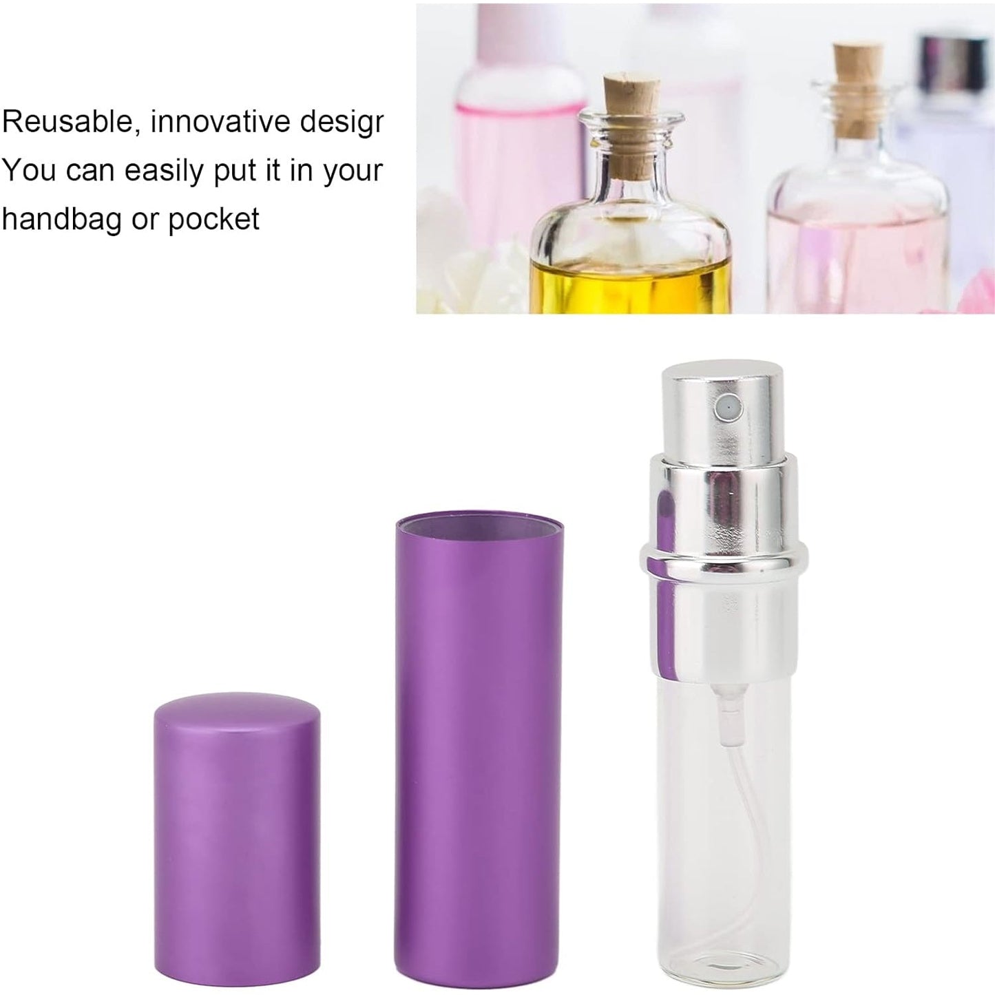 Empty Spray / Perfume Bottle Refillable Fine Mist Perfume For Sanitizer Travel Beauty Makeup Perfume filler (1 Pc)