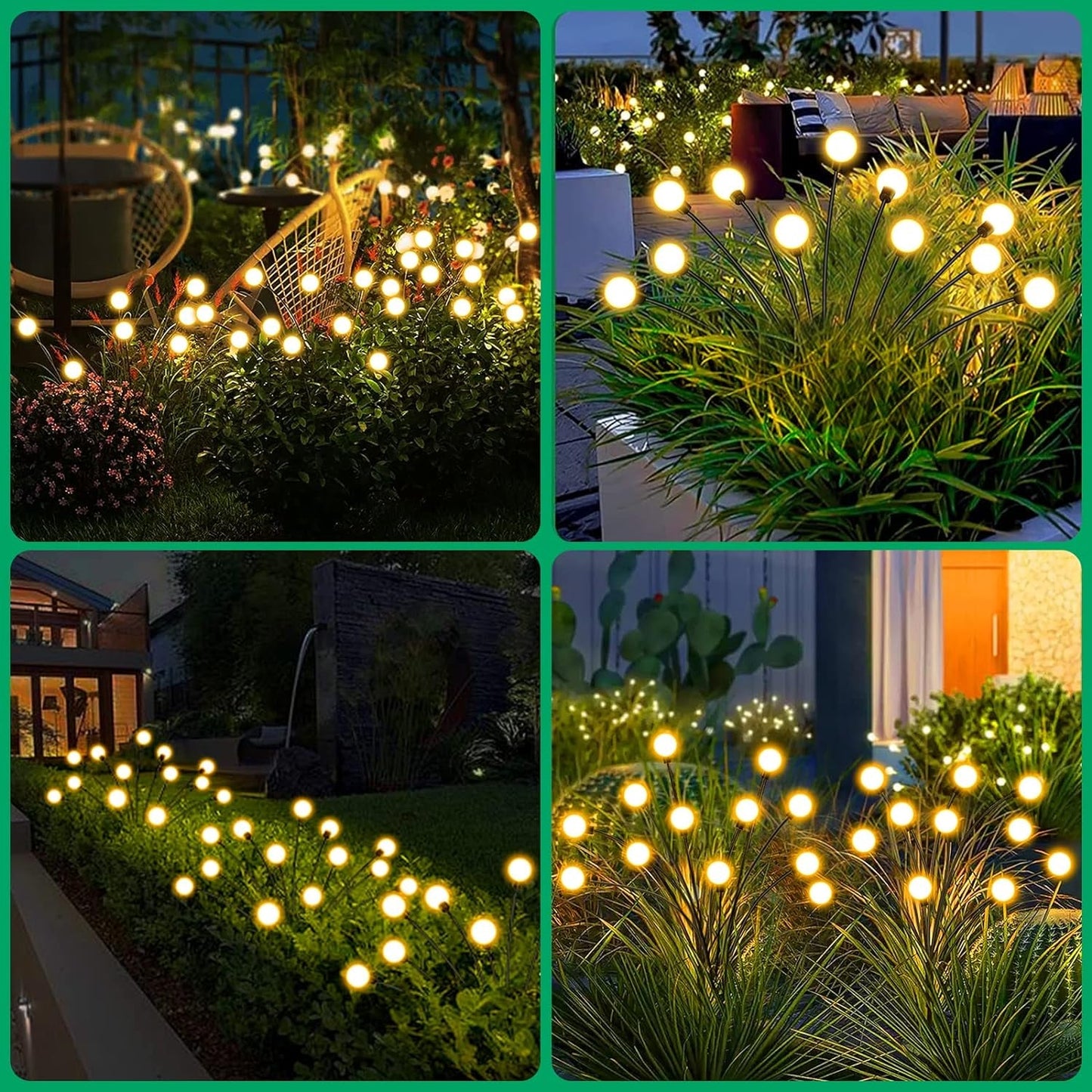 Upgraded solar garden lights with firefly effect