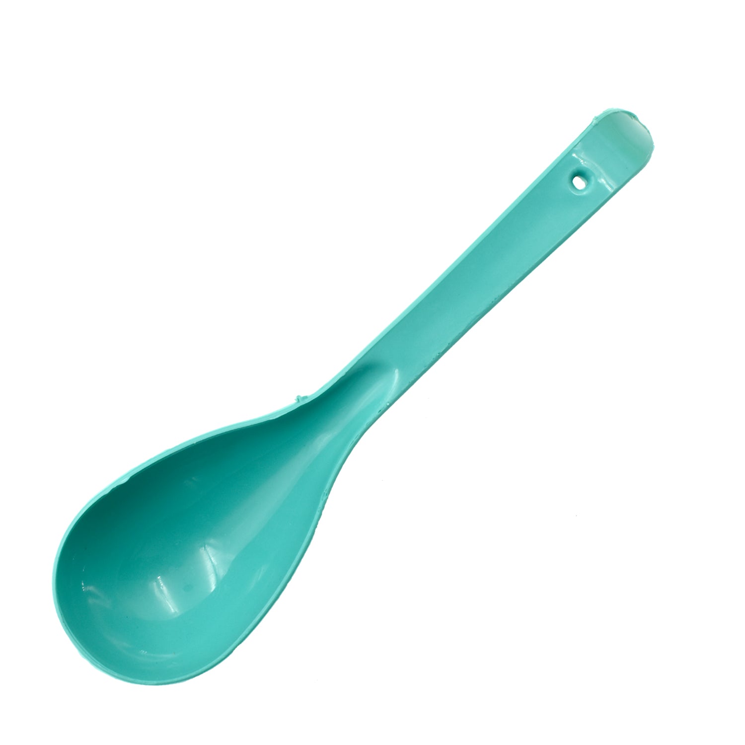 Ergonomic plastic serving spoon.