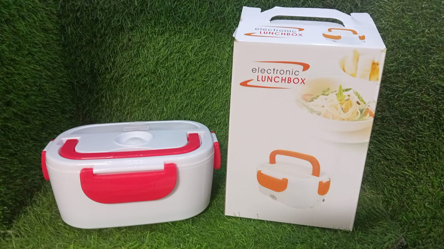 Electric lunch box with heating elements, portable design