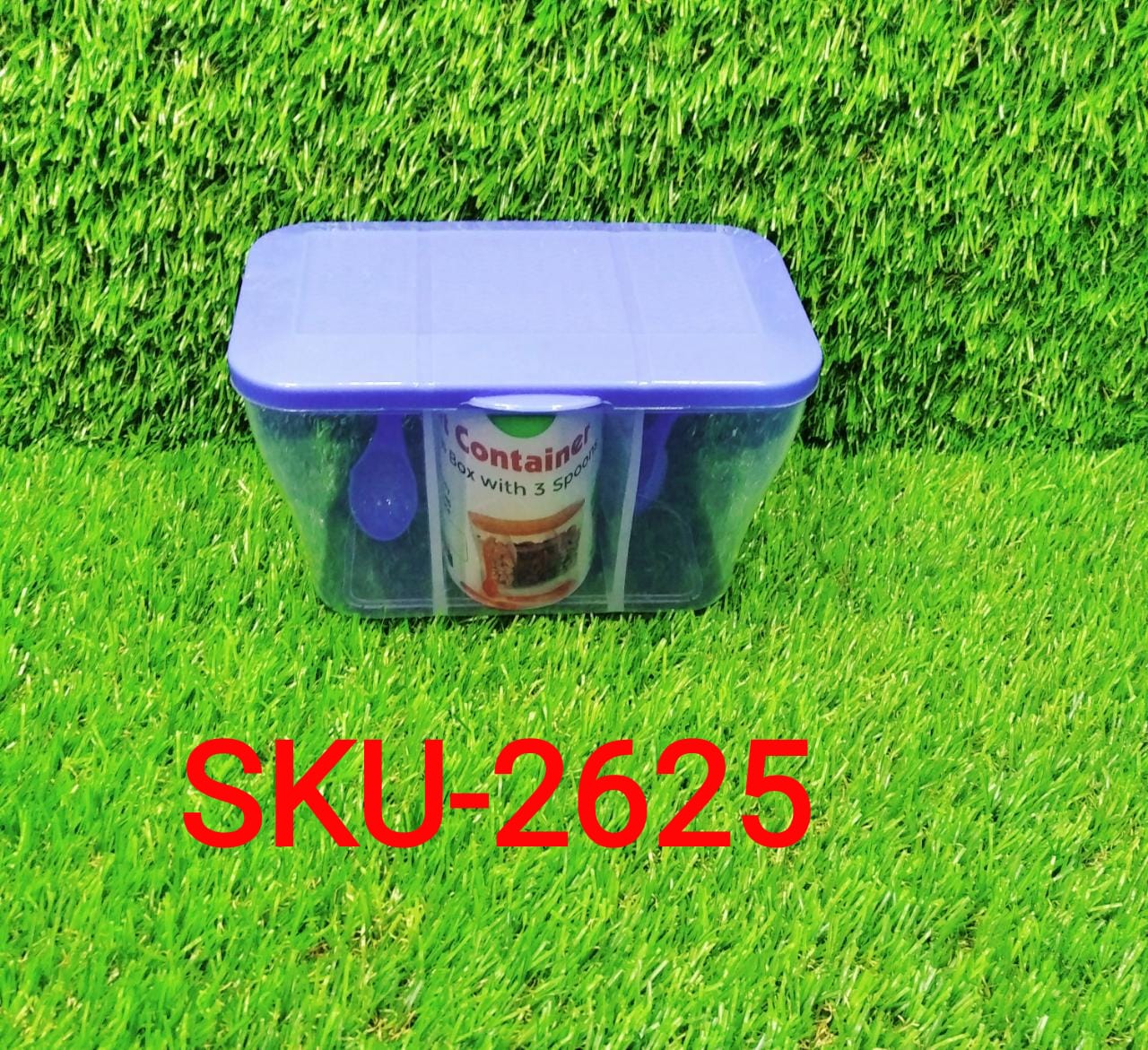 750ml square plastic storage box, ideal for organizing kitchen or craft supplies.