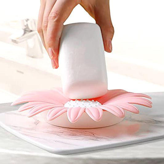 Flower-shaped portable soap dish holder