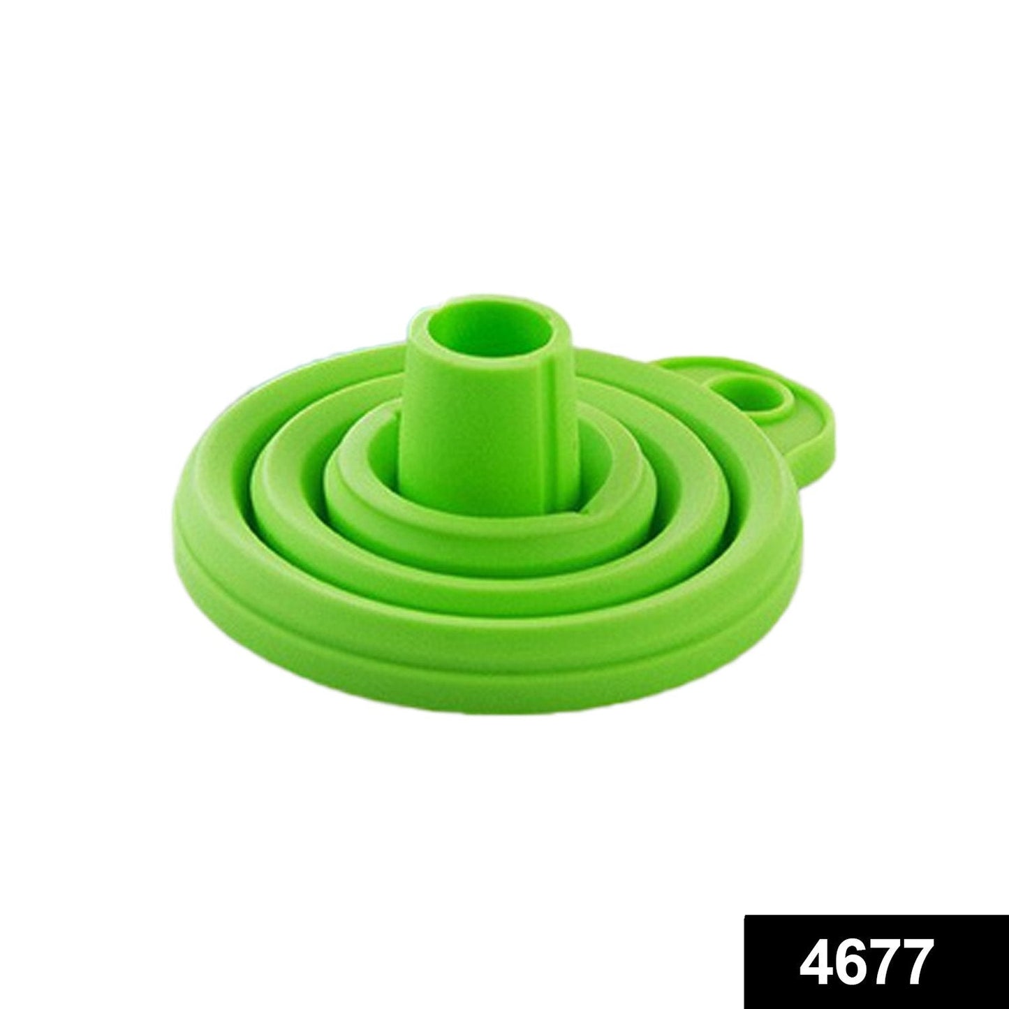 Flexible silicone funnel for kitchen use.