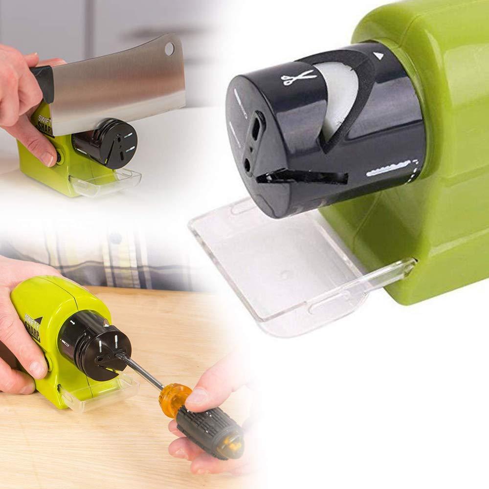 Motorized knife sharpener with cordless feature