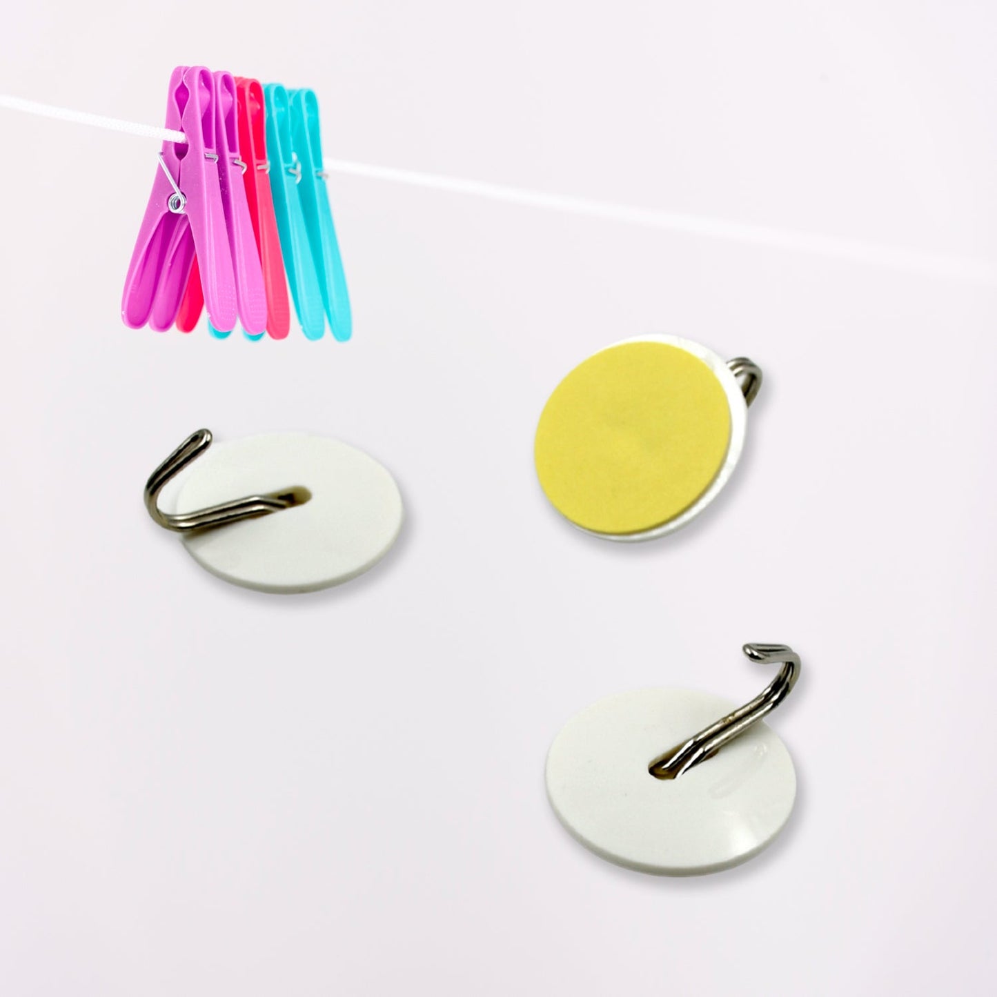 Strong Self-Adhesive Hooks (2 Pc): Heavy Duty, Waterproof, All-Purpose