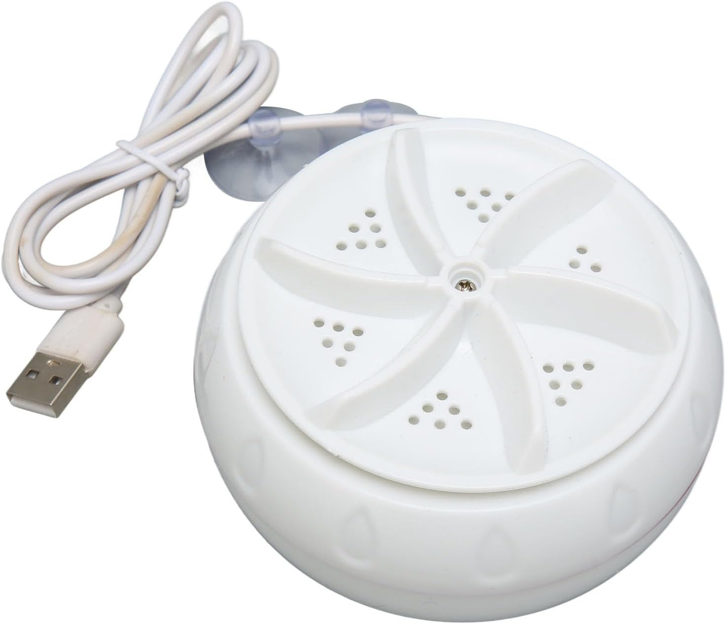 Compact turbine washer with USB cable, lightweight, perfect for home, camping, and college.