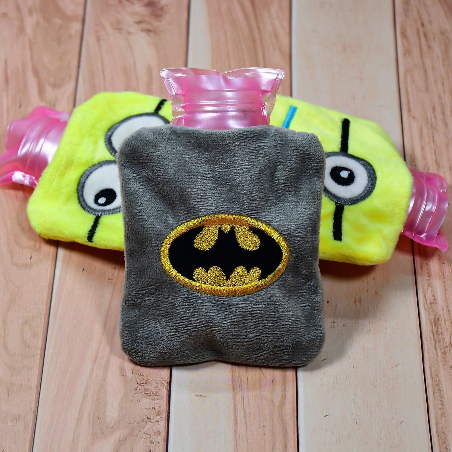 Batman-themed hot water bag for neck and shoulder pain relief