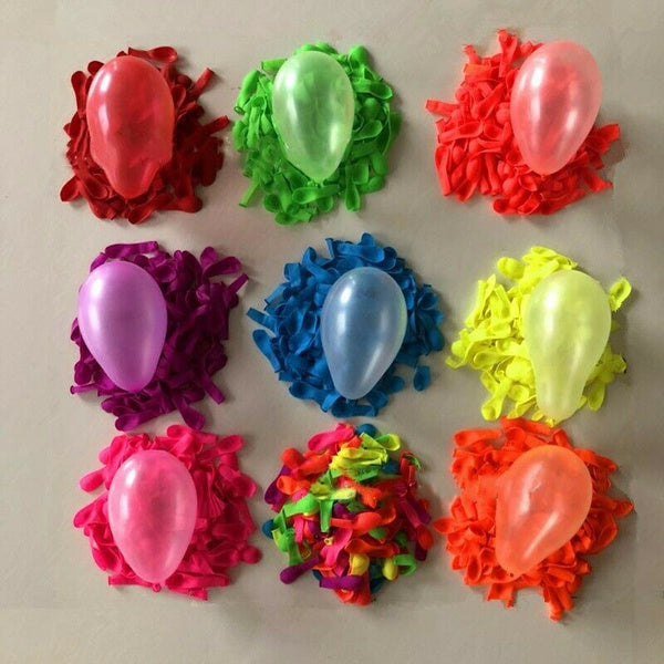 Detailed view of non-toxic water balloons in various colors