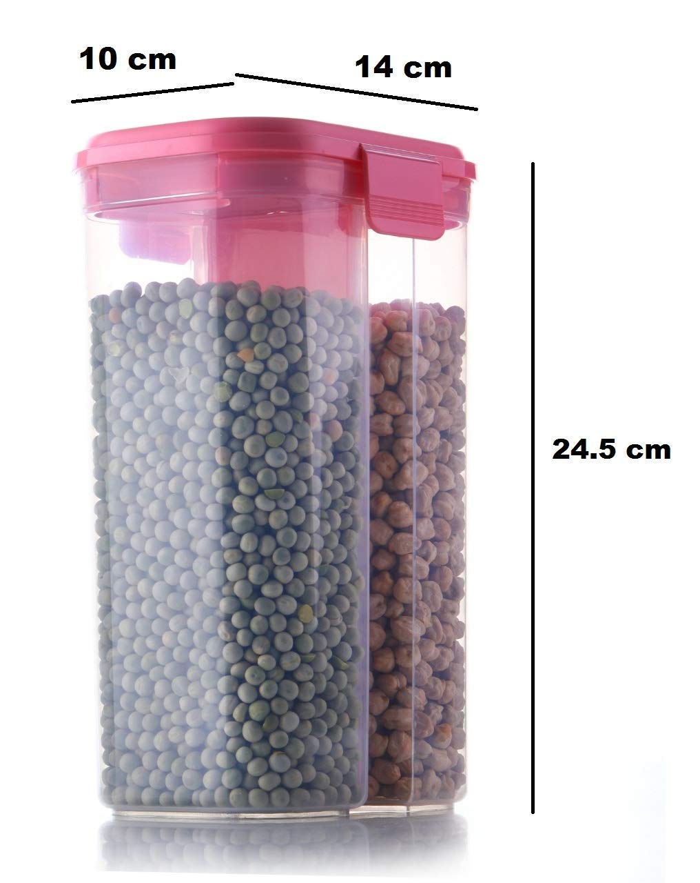 Airtight cereal storage box with two sections