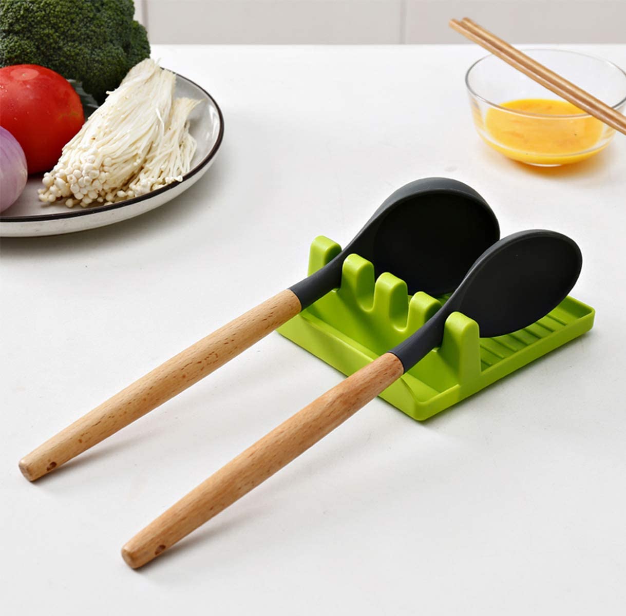 Multi-functional spatula holder for kitchen utensils