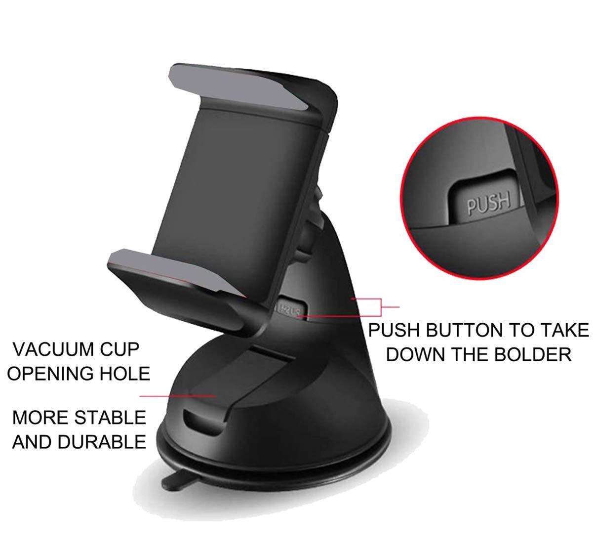 Compact mobile holder with suction base.