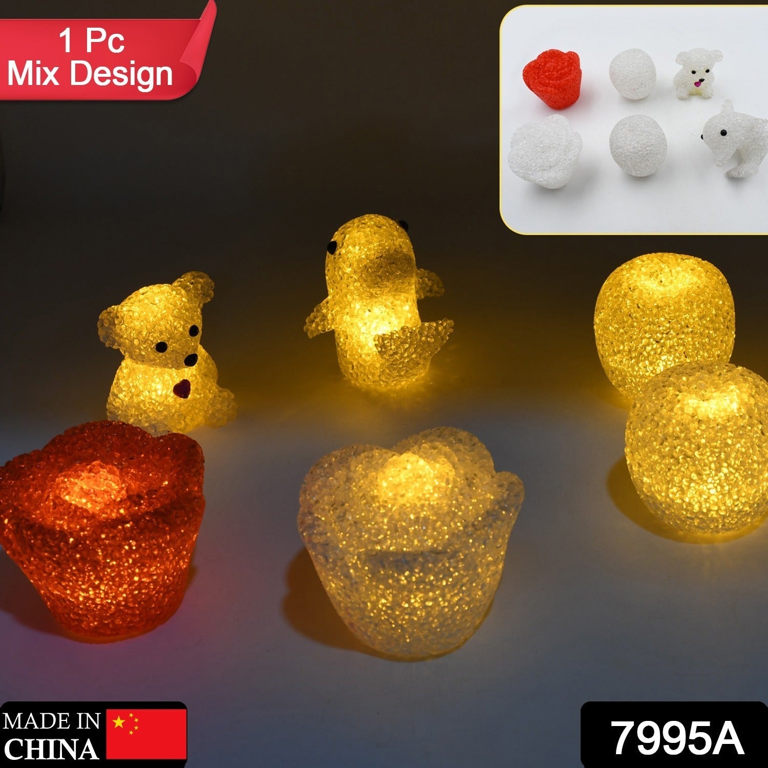 LED lamp with crystal design