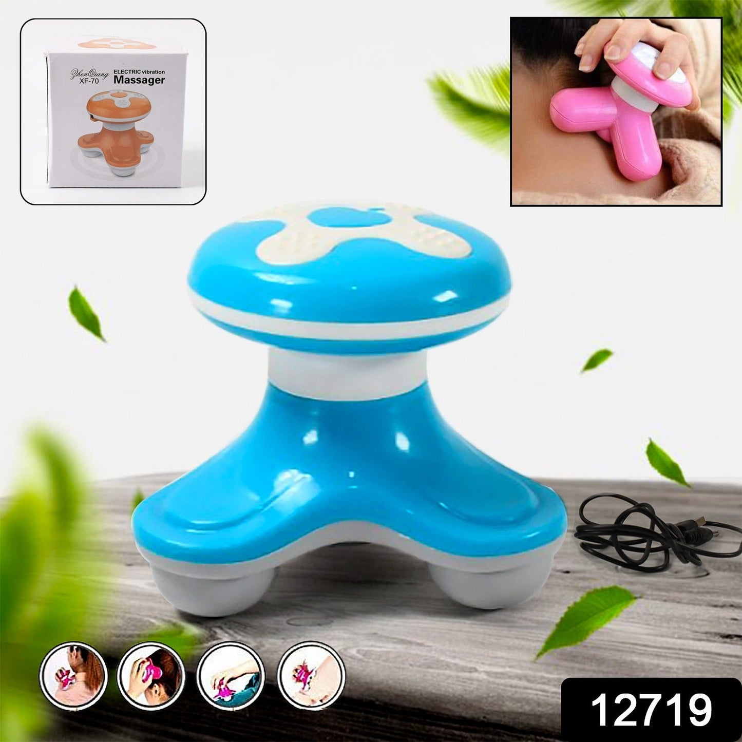 Multifunctional Mini Massager, Triangle Electric USB Massager, Automatic Switch, Relieve Fatigue, As a Gift (1 Pc / Battery Not Included)