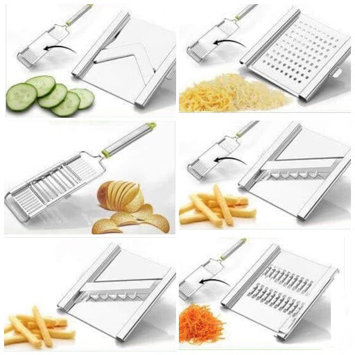 Efficient kitchen slicer and grater for chips and veggies